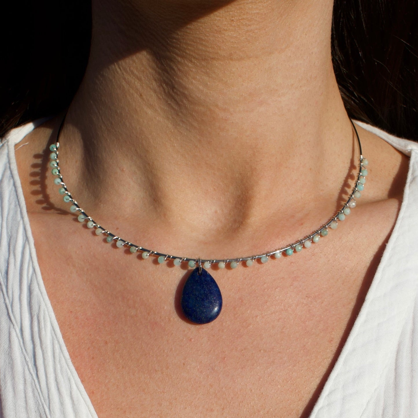 COLLIER LIV - LAPIS LAZULI & AMAZONITE