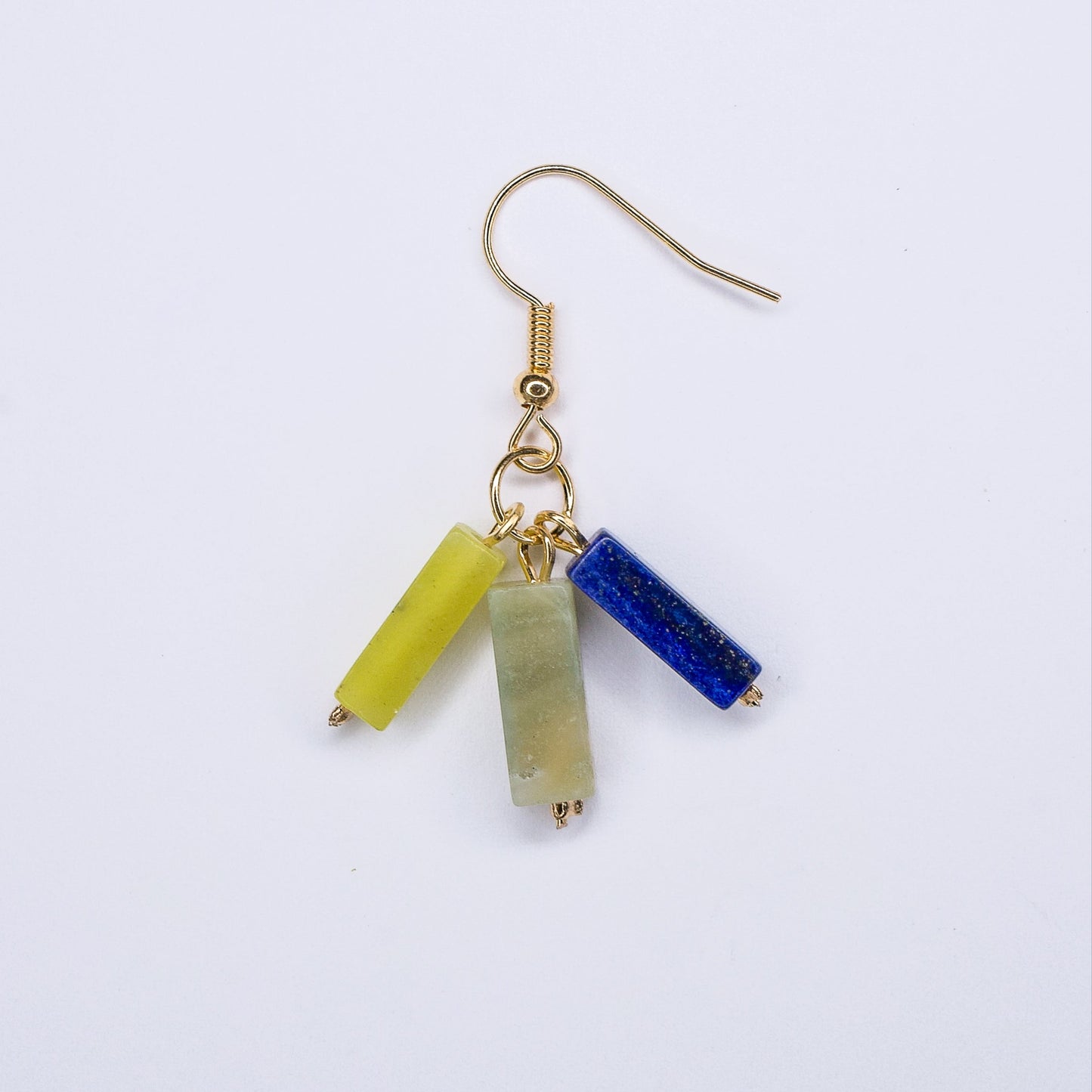 BOUCLES D'OREILLES INKA - LAPIS LAZULI, AMAZONITE & QUARTZ