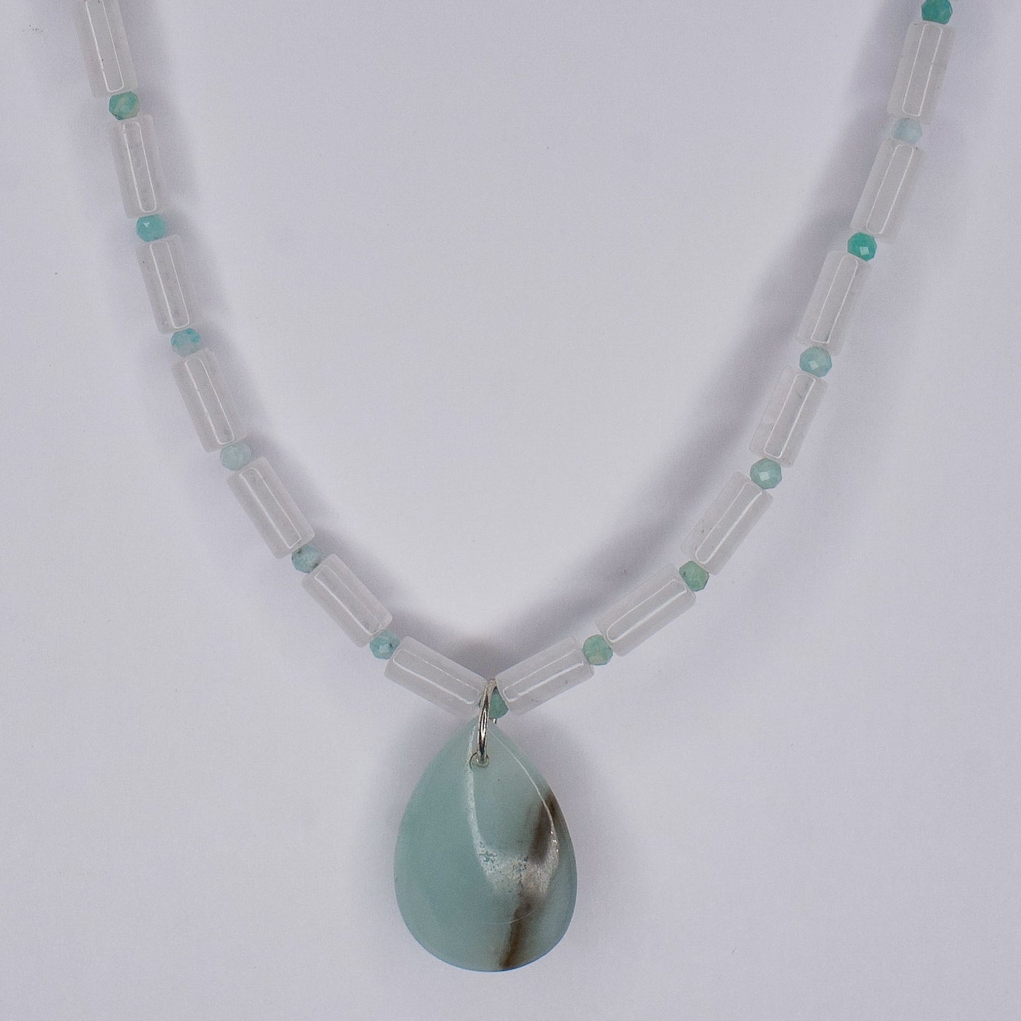 COLLIER NEDA - AMAZONITE & PIERRE DE LUNE