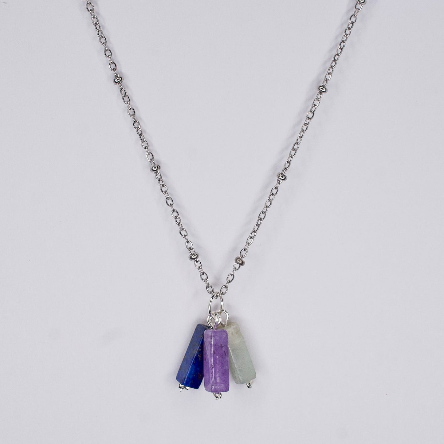 COLLIER INKA - LAPIS LAZULI, AMETHYSTE & AMAZONITE