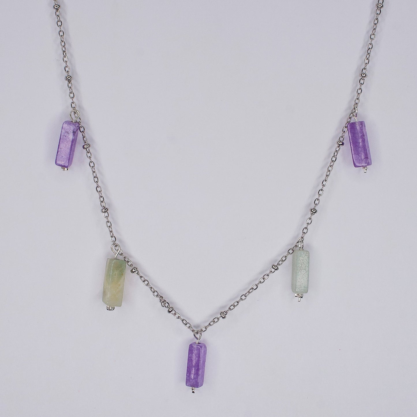 COLLIER AVA - AMETHYSTE & AMAZONITE