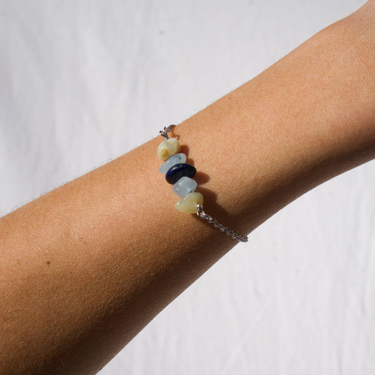 BRACELET KIDA - AMAZONITE, AIGUE MARINE ET LAPIS LAZULI