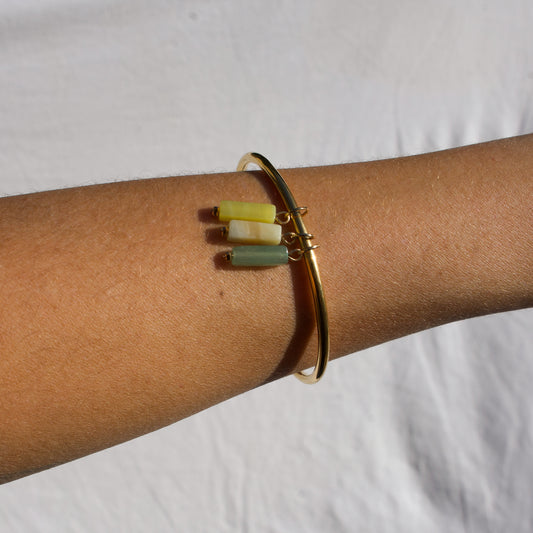 BRACELET INKA - AMAZONITE, AVENTURINE ET QUARTZ