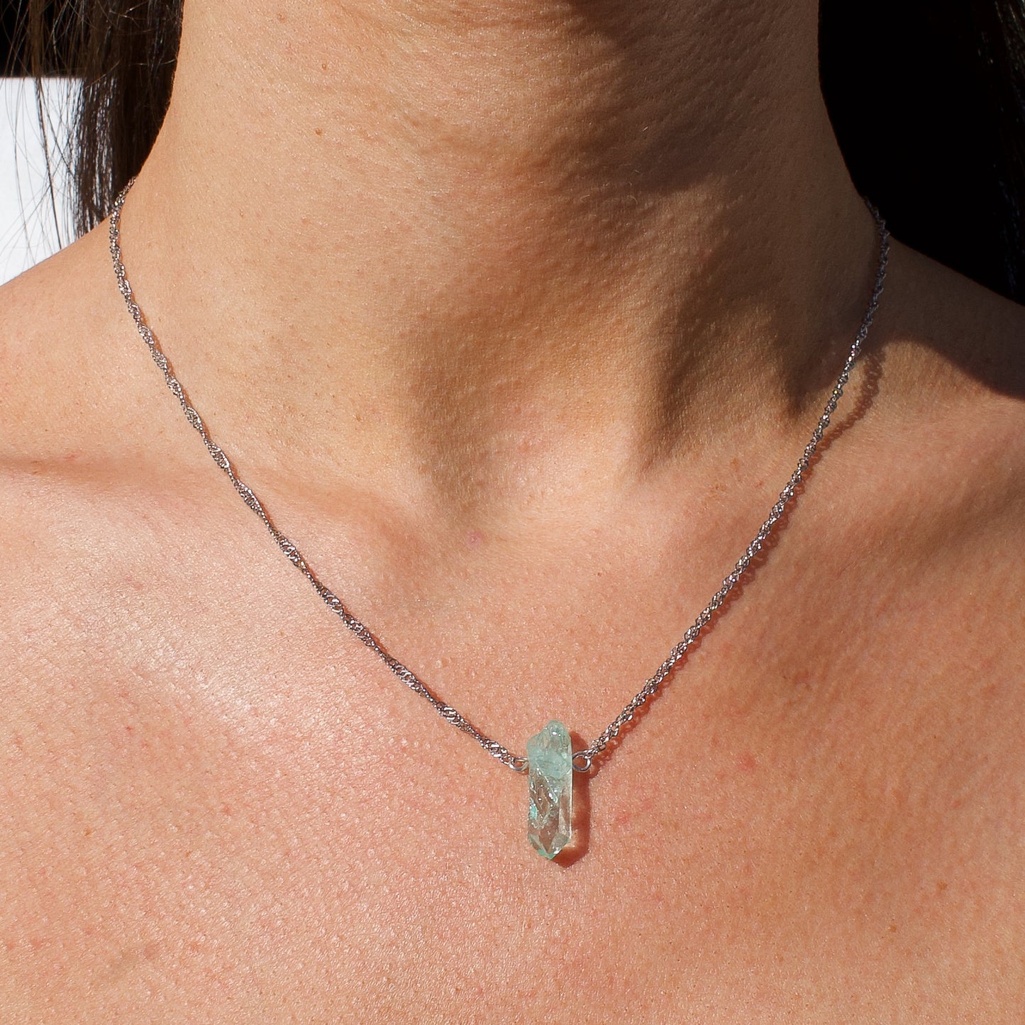 COLLIER TALISMAN - CRISTAL DE QUARTZ TURQUOISE