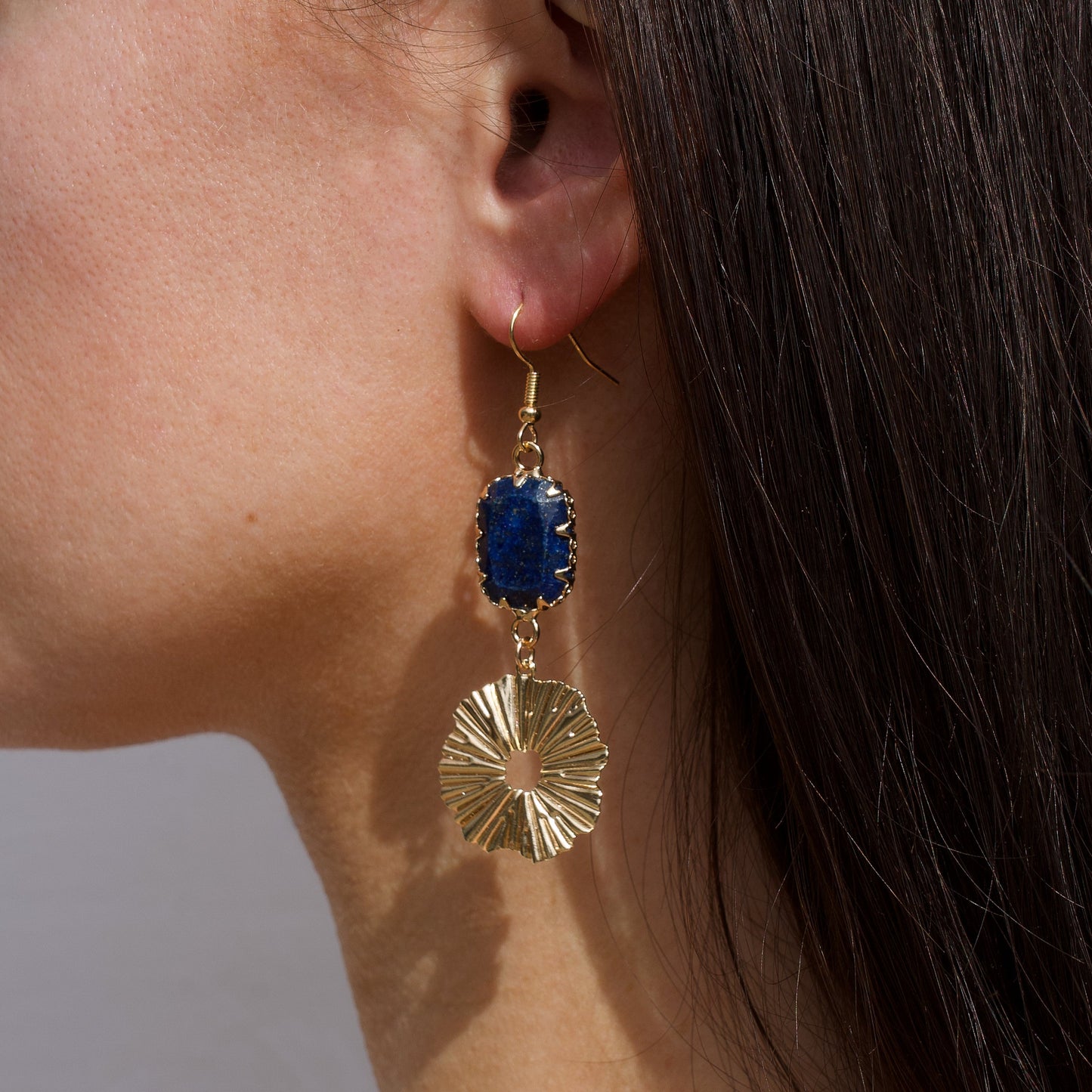 BOUCLES D'OREILLES SUN - LAPIS LAZULI