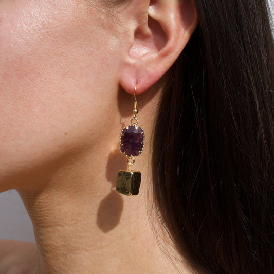 BOUCLES D'OREILLES KARRATU - AMETHYSTE