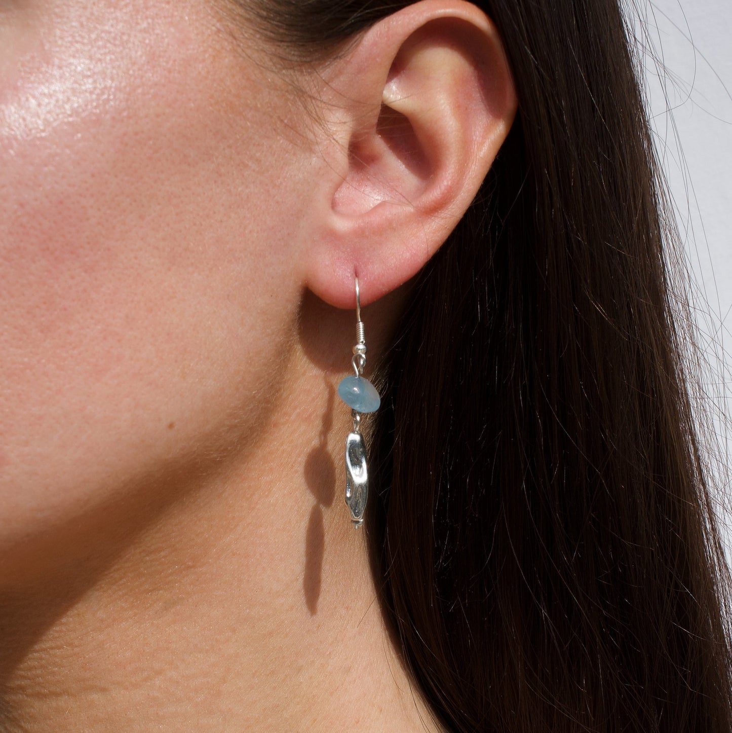 BOUCLES D'OREILLES RIVA - AQUAMARINE