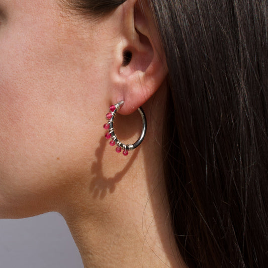 BOUCLES D'OREILLES LIV - RUBIS ROSE