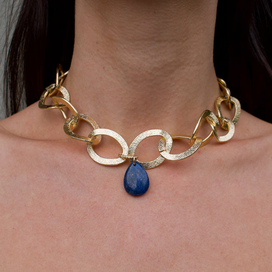 Collier Aur Lapis LAzuli