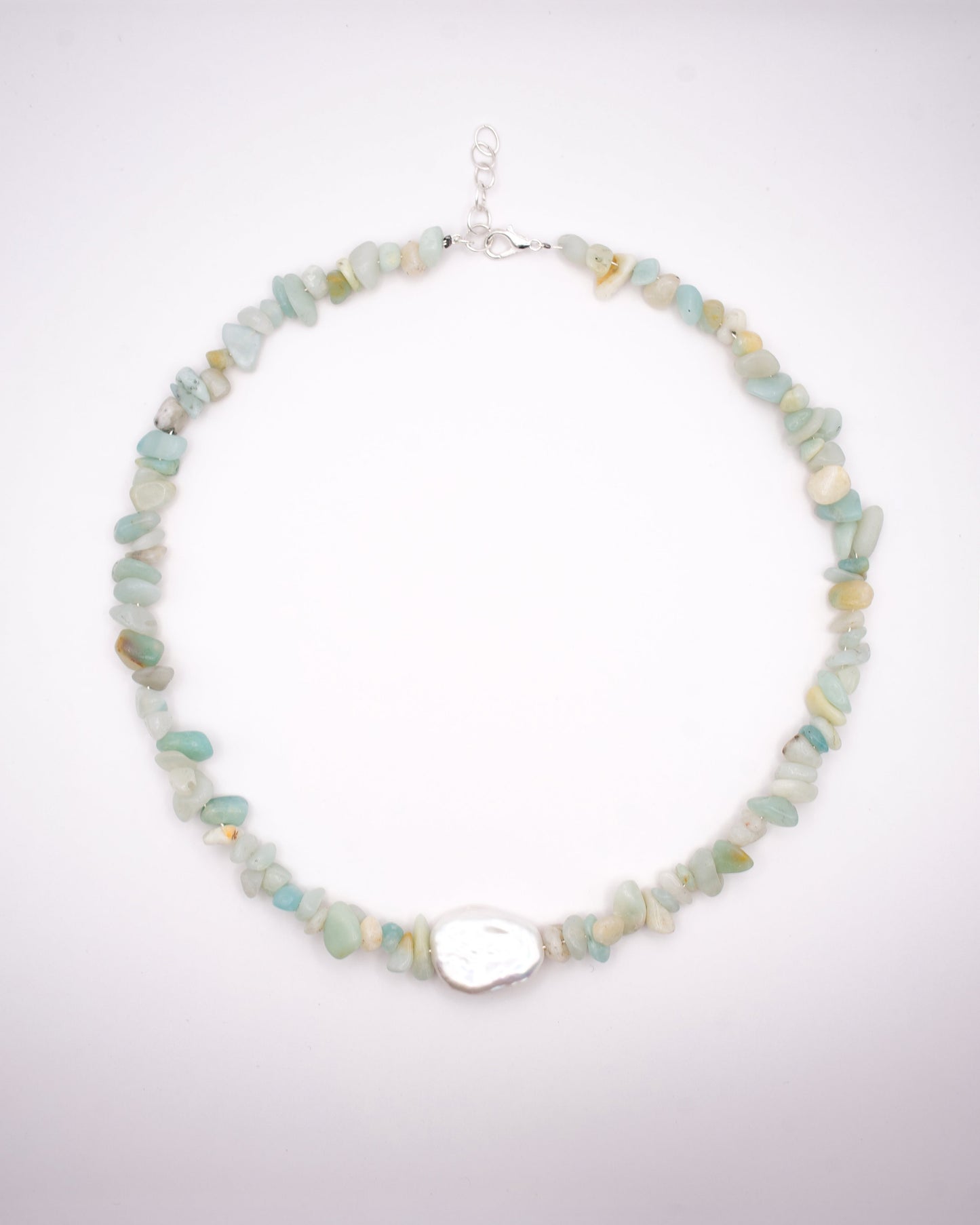 Collier Coral - Amazonite et Nacre d'eau douce