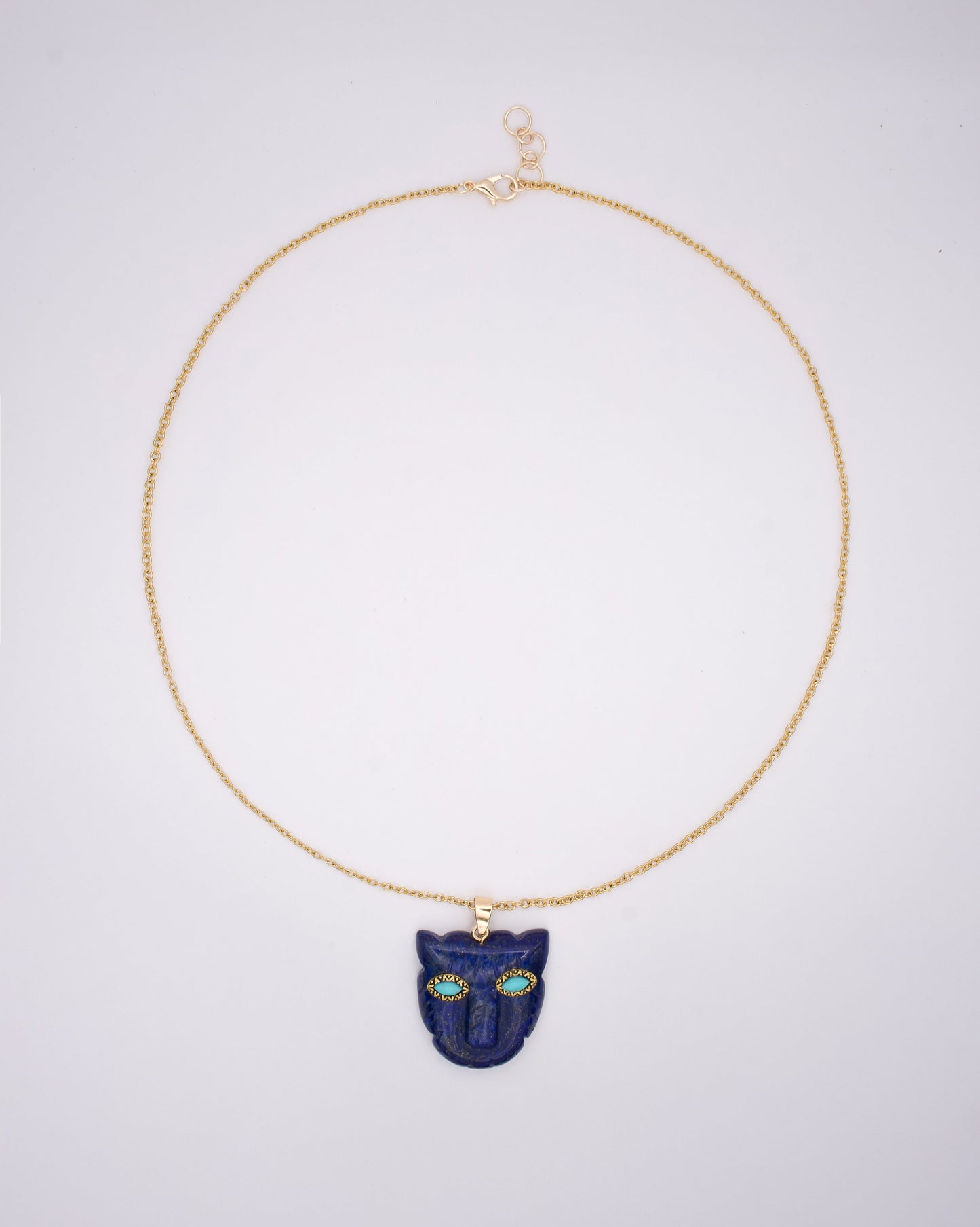 COLLIER FELIN, LAPIS LAZULI ET TURQUOISE