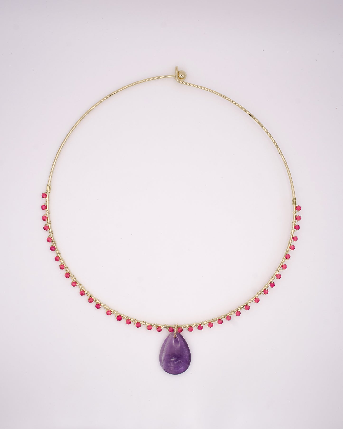 COLLIER LIV - AMETHYSTE ET RUBIS ROSE