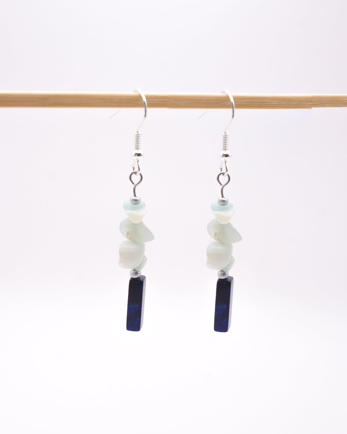 BOUCLES D'OREILLES ORA - AMAZONITE & LAPIS LAZULI