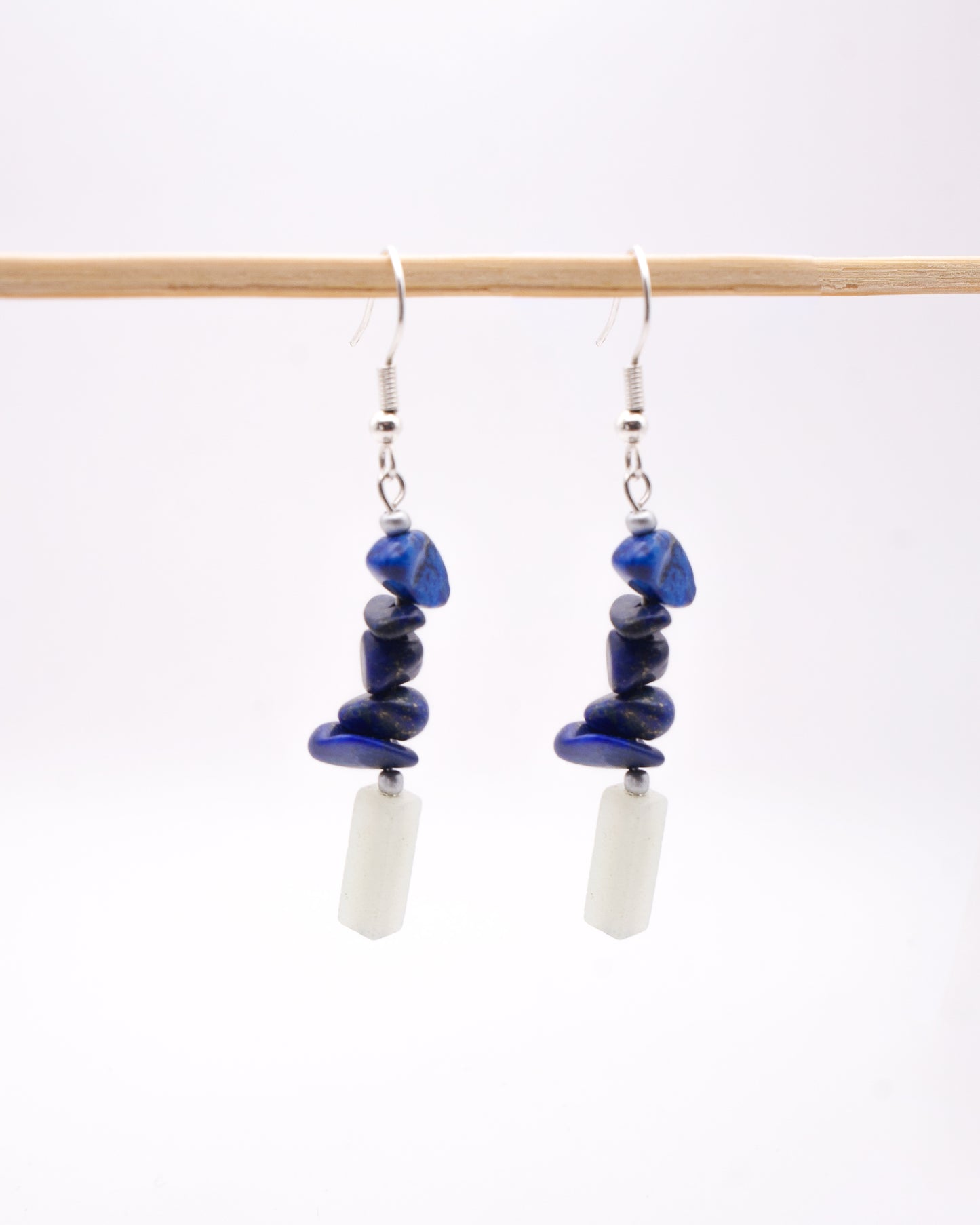 BOUCLES D'OREILLES ORA - LAPIS LAZULI & AMAZONITE