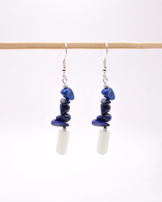 BOUCLES D'OREILLES ORA - LAPIS LAZULI & AMAZONITE