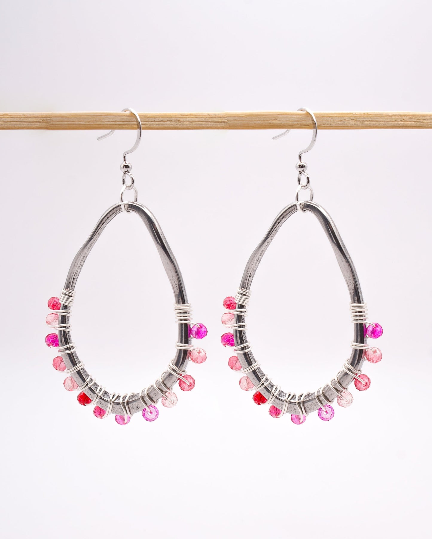 Boucles d'oreilles - Camaieu de rose