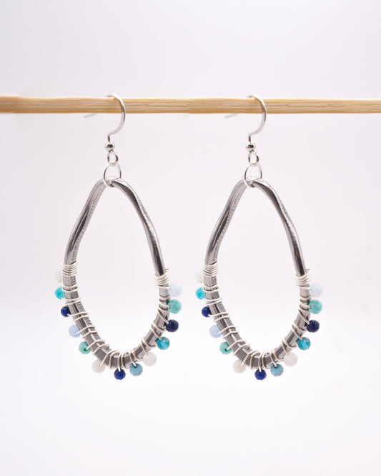 Boucles d'oreilles - Camaieu de bleu